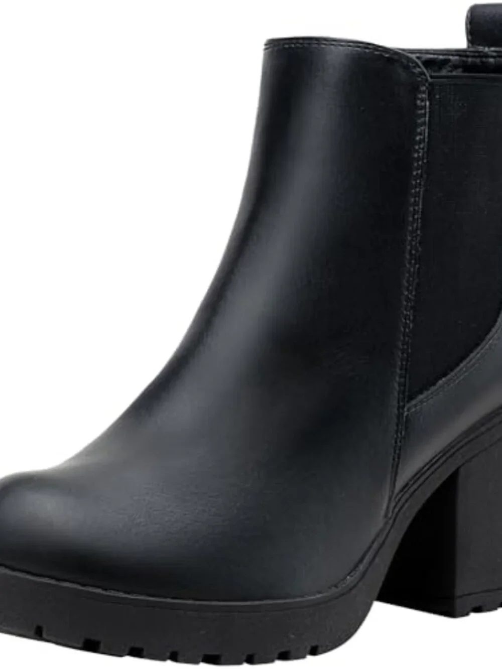 Women's Platform Chelsea Ankle Boots Chunky Block Heel Booties Inside Zipper